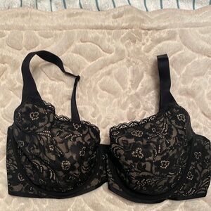 Soma Enticing Lift Full Coverage Bra 34DDD Black & Nude
